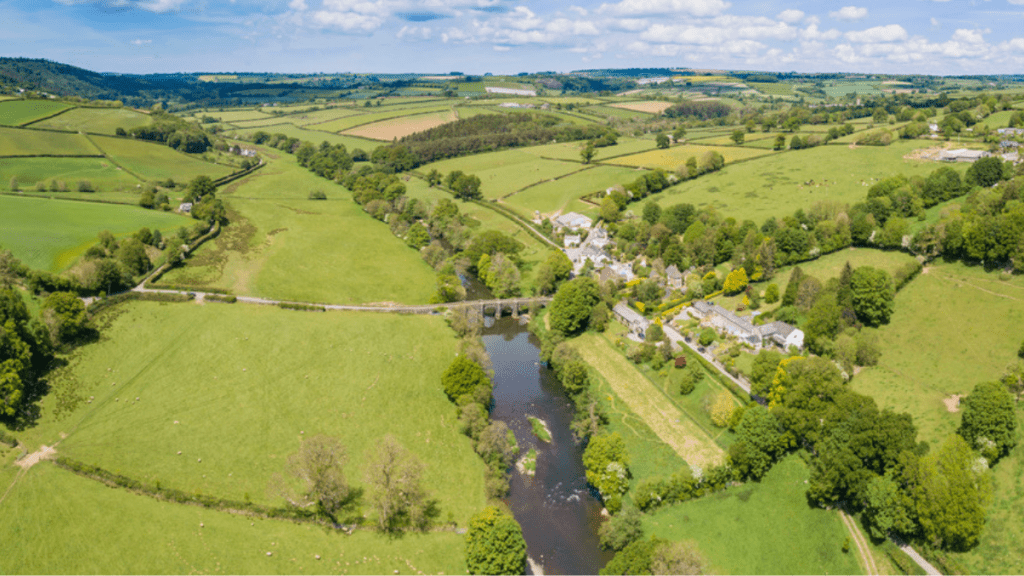 Aerial view of the Tamar valley