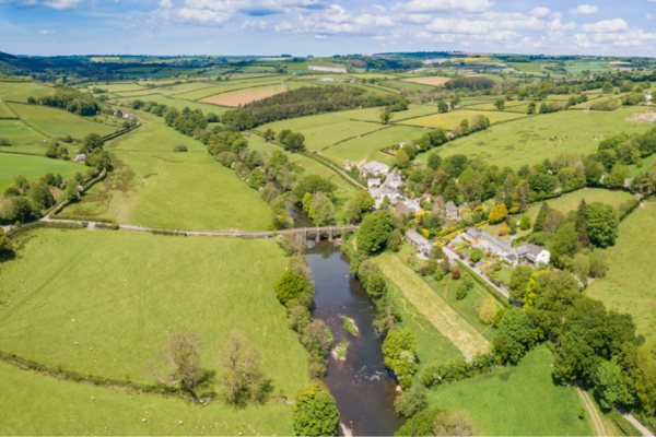 Aerial view of the Tamar valley